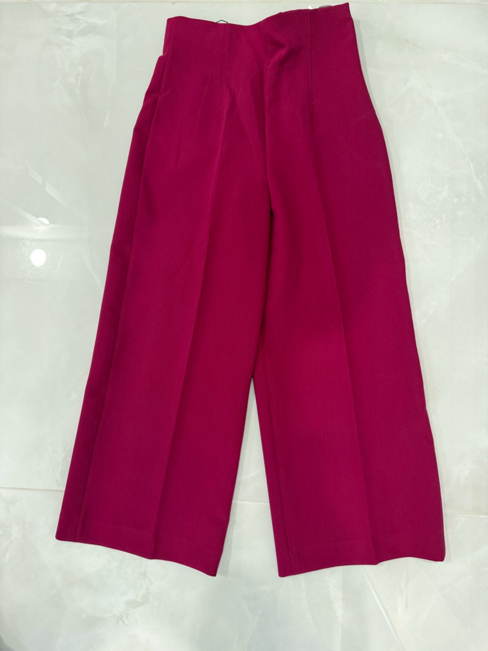 Zara High-Waist Wide Leg Pants in Fuchsia